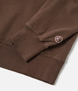 UNIVERSAL WORKS CLASSIC CREW SWEATSHIRT DRY HANDLE BRUSHBACK BROWN - Shoelosophy