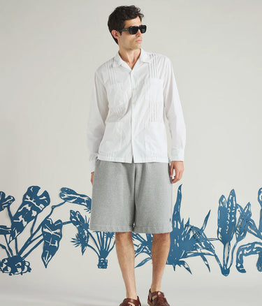 UNIVERSAL WORKS DWIGHT OVERSHIRT 34169 POPLIN WHITE - Shoelosophy