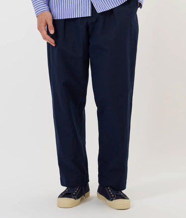 UNIVERSAL WORKS OXFORD PANT LINEN SLUB WEAVE P34027 NAVY - Shoelosophy