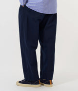 UNIVERSAL WORKS OXFORD PANT LINEN SLUB WEAVE P34027 NAVY - Shoelosophy
