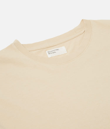 UNIVERSAL WORKS PRINT POCKET TEE ORGANIC JERSEY SAND - Shoelosophy