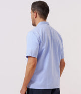 UNIVERSAL WORKS ROAD SHIRT 34556 SIDO LINEN MIX SKY BLUE - Shoelosophy