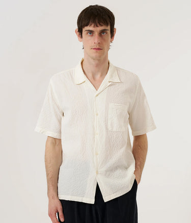 UNIVERSAL WORKS ROAD SHIRT 34559 ARTEN SEERSUCKER ECRU - Shoelosophy