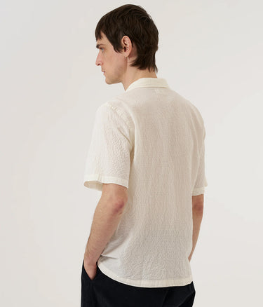 UNIVERSAL WORKS ROAD SHIRT 34559 ARTEN SEERSUCKER ECRU - Shoelosophy