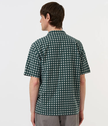 UNIVERSAL WORKS ROAD SHIRT 34658 GRÜN WEISS - Shoelosophy