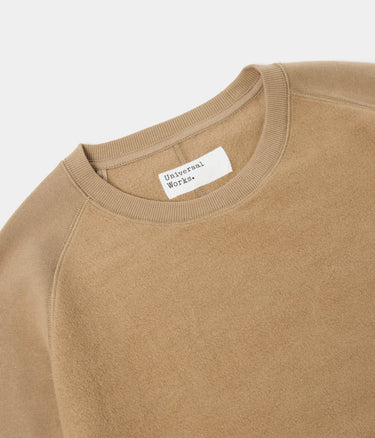 UNIVERSAL WORKS SWEATSHIRT BRUSH BACK 31184 SAND - Shoelosophy
