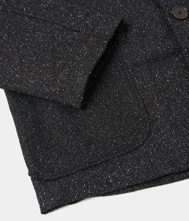 UNIVERSAL WORKS TWO BUTTON JACKET LEVISHAM WOOL MIX 31136 BLACK - Shoelosophy