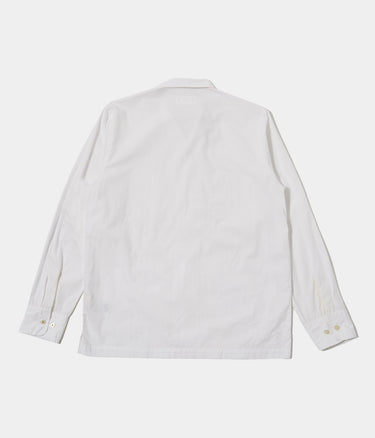 UNIVERSAL WORKS DWIGHT OVERSHIRT 34169 POPLIN WHITE - Shoelosophy
