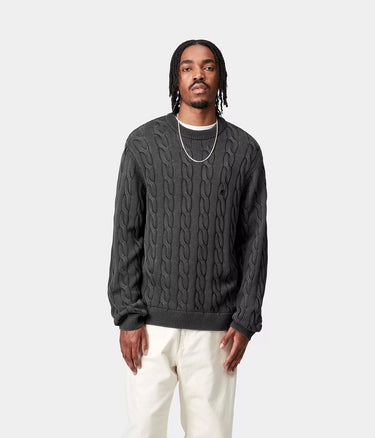 CARHARTT WIP CARTER SWEATER I035179 BLACK GARMENT DYED - Shoelosophy