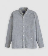 LEVI'S BLUE TAB RELAXED BUTTON DOWN SHIRT 001LI-0002 MICRO PLAID WHITE NAVY - Shoelosophy