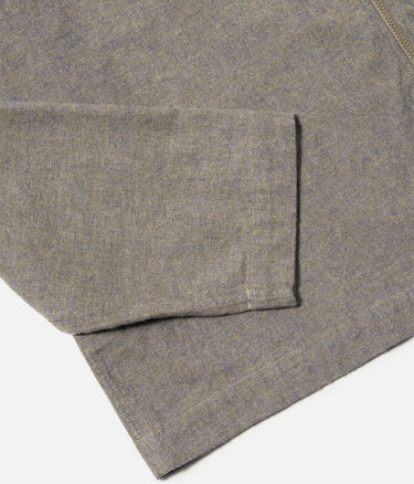 UNIVERSAL WORKS BRUSHED FLANNEL ZIP SHIRT 33561 BROWN HEATHER - Shoelosophy