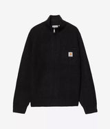 CARHARTT WIP DETROIT HALF ZIP SWEATER I035398 BLACK - Shoelosophy