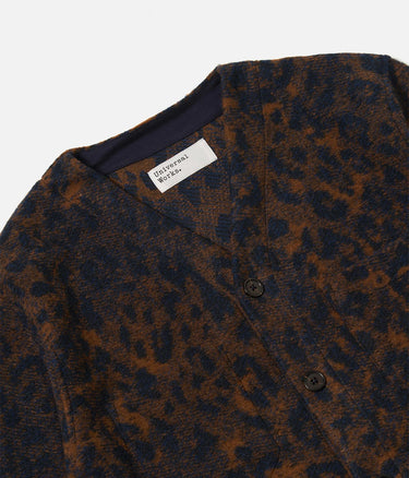 UNIVERSAL WORKS CARDIGAN 33722 NIGHT LEOPARD - Shoelosophy