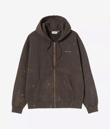 CARHARTT WIP HOODED PAINTER JACKET I036913 TOBACCO DESTROY WASH SPLATTER - Shoelosophy