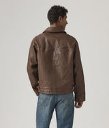 LEVI'S CORONA HEIGHT LEATHER JACKET 005BO-0000 WORN SEPHIA BROWN - Shoelosophy
