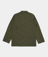 UNIVERSAL WORKS THREE BUTTON JACKET 34617 MERIDA SEERSUCKER OLIVE GARMENT DYED - Shoelosophy