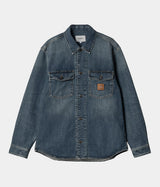 CARHARTT WIP LINCOLN CHEMISE I034735 BLEU USÉ LAVAGE - Shoelosophy