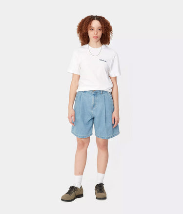 CARHARTT WIP WOMENS ALTA SHORT I033345 BLUE STONE BLEACHED - Shoelosophy