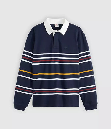 LEVI'S UNION RUGBY POLO A4845-0033 NAVY BLAZER THEO STRIPES - Shoelosophy