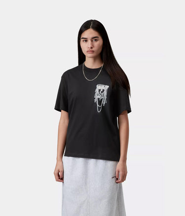 CARHARTT WIP WOMENS INVERTED CHARM T-SHIRT I036030 BLACK - Shoelosophy