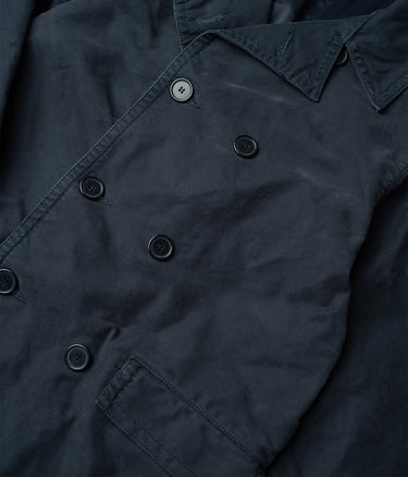 CHESAPEAKE'S JUNGLE CLOTH NAVAL OFFICER TRENCH COAT NAVY BLUE - Shoelosophy