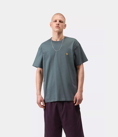 CARHARTT WIP CHASE T-SHIRT I026391 COZY BLUE - Shoelosophy