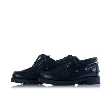 SEBAGO CAMPSIDES ACADIA 741271W TOTAL BLACK OUTDOOR MOKASSIN - Shoelosophy
