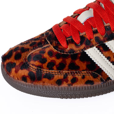 ADIDAS WOMENS SAMBA OG JI2734 DARK BROWN OFF WHITE LEOPARD PRINT - Shoelosophy