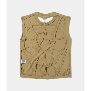 ARIES ARISE DIAMANTE SLASHED BACK VEST CEDAR GREEN MADE IN ITALY - Shoelosophy