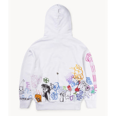 ARIES ARISE DOODLE HOODIE STAR20012 WEISS HERGESTELLT IN ITALIEN - Shoelosophy