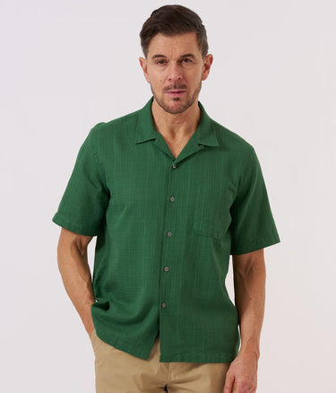 UNIVERSAL WORKS ROAD SHIRT LETTS COTTON 34660 GRÜN - Shoelosophy