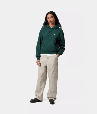 CARHARTT WIP WOMENS HOODED CASEY SWEATSHIRT I032644 DARK FIR - Shoelosophy