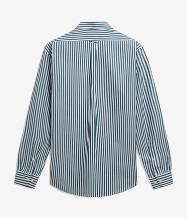 SEBAGO OAKLAND POP SHIRT 751273W GREEN WHITE STRIPES - Shoelosophy