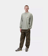 CARHARTT WIP 루즈 포켓 티셔츠 I036862 SHADY GREEN GARMENT DYED 긴팔 - Shoelosophy