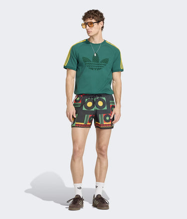 ADIDAS SHORTS DE BAIN JAMAICA X BOB MARLEY KF4963 VIVID VERT NOIR BLANC - Shoelosophy