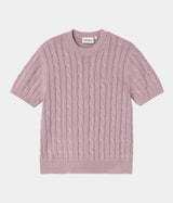 CARHARTT WIP WOMENS CARTER KNIT T-SHIRT I035181 PINK FOG - Shoelosophy