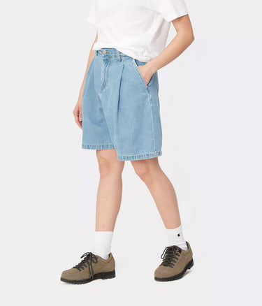 CARHARTT WIP WOMENS ALTA SHORT I033345 BLUE STONE BLEACHED - Shoelosophy