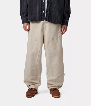 CARHARTT WIP WALTER 더블 니 팬츠 I033580 코튼 린넨 천연 린스 처리 - Shoelosophy