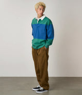 GRAMICCI LANGDON RUGBY SHIRT G5FM-J141 CERULEAN EMERALD - Shoelosophy