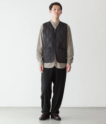 TAION MILITARY ZIP V NECK DOWN VEST CHARCOAL - Shoelosophy