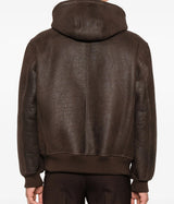 BARACUTA SHEARLING HOODY JACKET BRCPS1129 DUNKELBRAUN - Shoelosophy