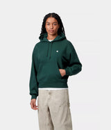 CARHARTT WIP WOMENS HOODED CASEY SWEATSHIRT I032644 DARK FIR - Shoelosophy