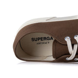 SUPERGA ARTIFACT 2432 WORKS LOW CUT COTTON GREEN DARK OLIVE OFF WHITE - Shoelosophy
