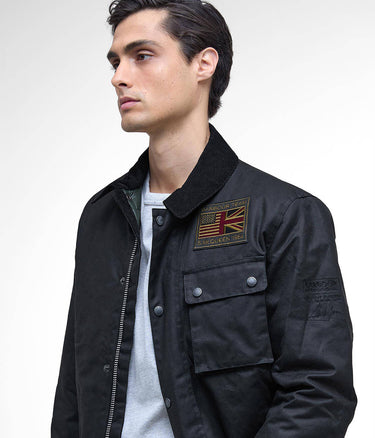 BARBOUR INTERNATIONAL STEVE McQUEEN WORKERS WAX JACKET BLACK - Shoelosophy