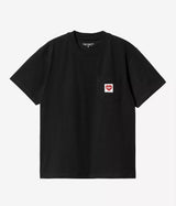 CARHARTT WIP 여성 포켓 하트 티셔츠 I032180 블랙 - Shoelosophy