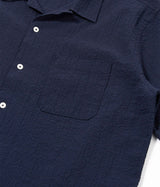 UNIVERSAL WORKS ROAD SHIRT 34605 SEERSUCKER NAVY - Shoelosophy