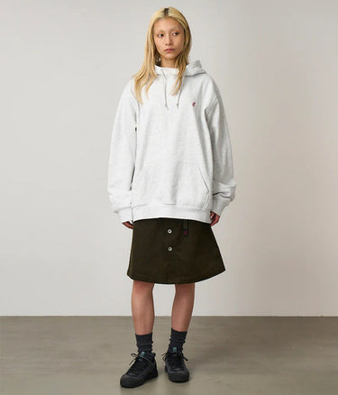 GRAMICCI ONE POINT HOODED SWEATSHIRT G309-FT ASH HEATHER - Shoelosophy