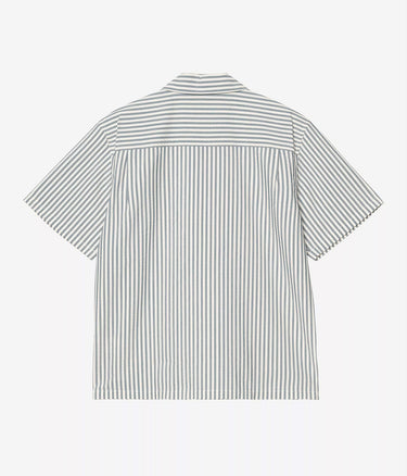 CARHARTT WIP LEAVEL SHIRT I036203 BLUE RIVER WAX SEERSUCKER - Shoelosophy