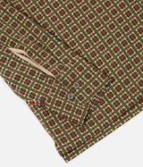 UNIVERSAL WORKS CAMP SHIRT 33750 OSCAR COTTON JACQUARD OLIVE - Shoelosophy