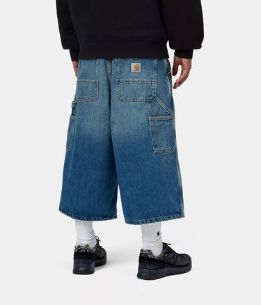CARHARTT WIP OG DOUBLE KNEE LONG SHORT I037493 BLUE OLD USED WASHED - Shoelosophy